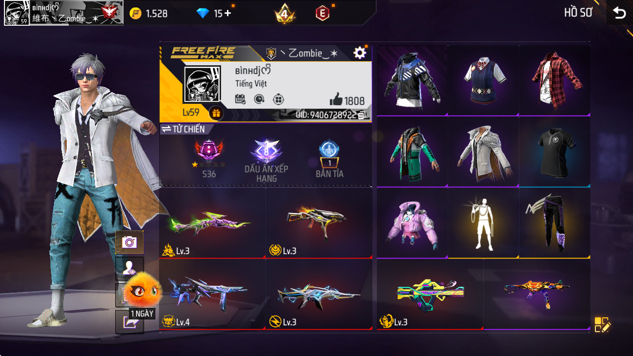 Bán acc Siêu Sale Acc Free Fire